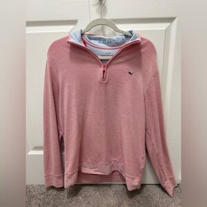 Vineyard Vines Men's Pink Zip-Up Sweater